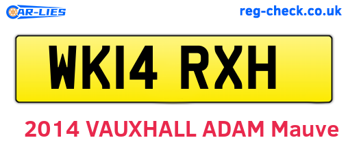 WK14RXH are the vehicle registration plates.