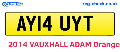 AY14UYT are the vehicle registration plates.