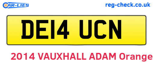 DE14UCN are the vehicle registration plates.