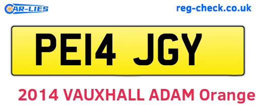 PE14JGY are the vehicle registration plates.