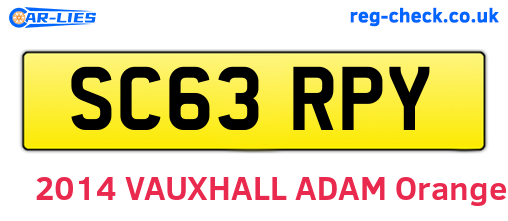 SC63RPY are the vehicle registration plates.