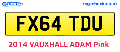 FX64TDU are the vehicle registration plates.