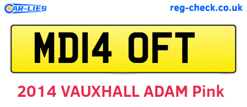 MD14OFT are the vehicle registration plates.