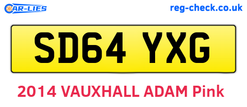 SD64YXG are the vehicle registration plates.