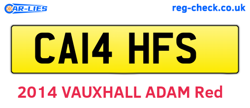 CA14HFS are the vehicle registration plates.