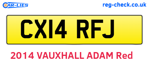 CX14RFJ are the vehicle registration plates.