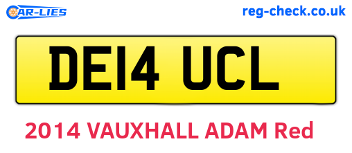 DE14UCL are the vehicle registration plates.
