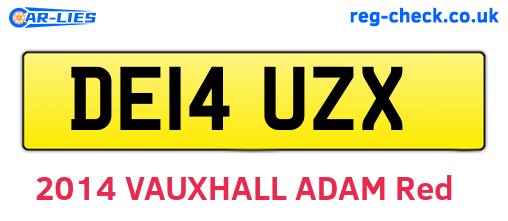 DE14UZX are the vehicle registration plates.
