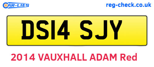 DS14SJY are the vehicle registration plates.