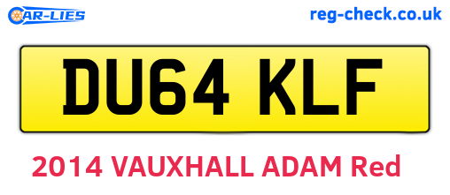 DU64KLF are the vehicle registration plates.