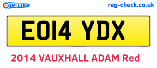 EO14YDX are the vehicle registration plates.