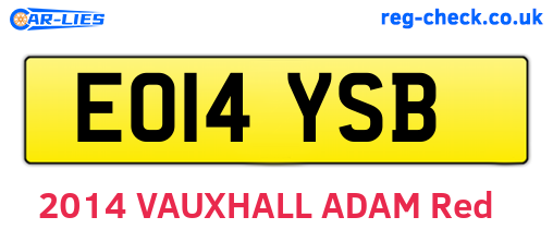 EO14YSB are the vehicle registration plates.