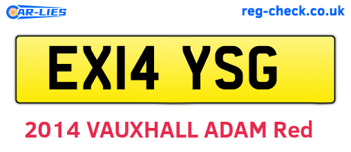 EX14YSG are the vehicle registration plates.