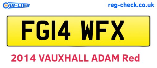 FG14WFX are the vehicle registration plates.