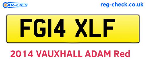 FG14XLF are the vehicle registration plates.