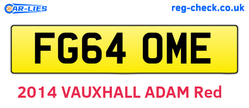 FG64OME are the vehicle registration plates.