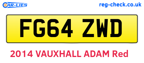 FG64ZWD are the vehicle registration plates.