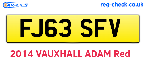 FJ63SFV are the vehicle registration plates.