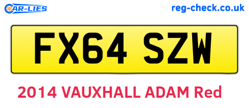FX64SZW are the vehicle registration plates.