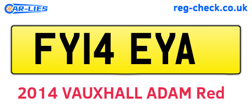 FY14EYA are the vehicle registration plates.