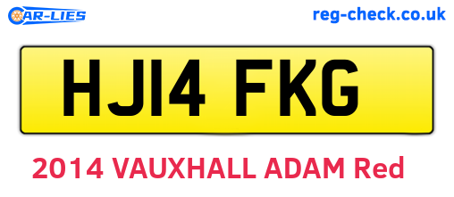 HJ14FKG are the vehicle registration plates.