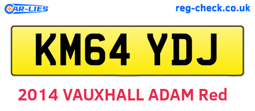 KM64YDJ are the vehicle registration plates.