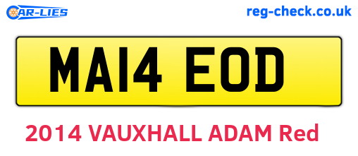 MA14EOD are the vehicle registration plates.