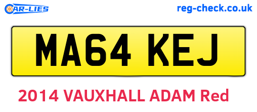 MA64KEJ are the vehicle registration plates.