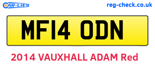 MF14ODN are the vehicle registration plates.