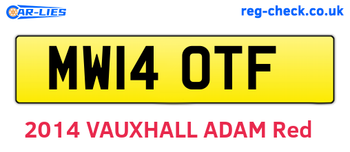 MW14OTF are the vehicle registration plates.