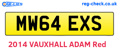 MW64EXS are the vehicle registration plates.