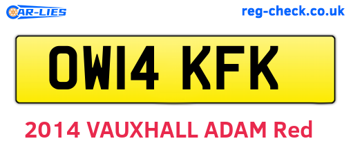 OW14KFK are the vehicle registration plates.