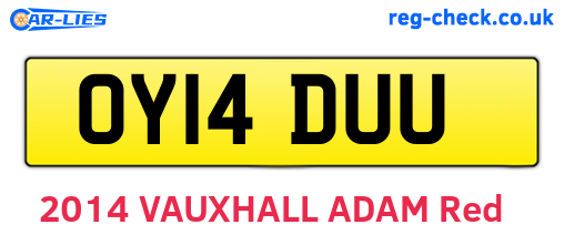 OY14DUU are the vehicle registration plates.