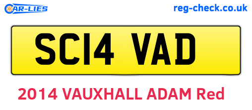 SC14VAD are the vehicle registration plates.
