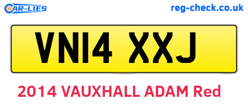 VN14XXJ are the vehicle registration plates.