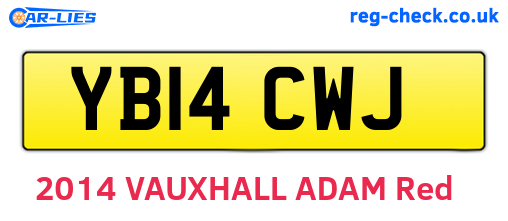 YB14CWJ are the vehicle registration plates.