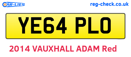 YE64PLO are the vehicle registration plates.
