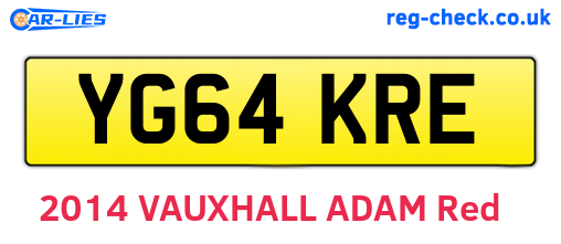 YG64KRE are the vehicle registration plates.