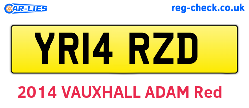 YR14RZD are the vehicle registration plates.