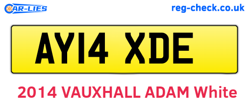 AY14XDE are the vehicle registration plates.