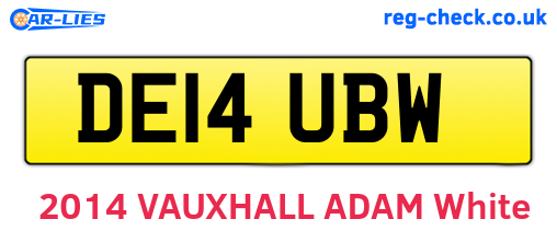 DE14UBW are the vehicle registration plates.
