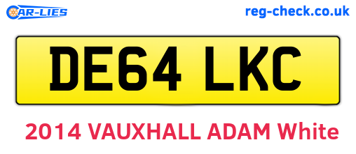 DE64LKC are the vehicle registration plates.