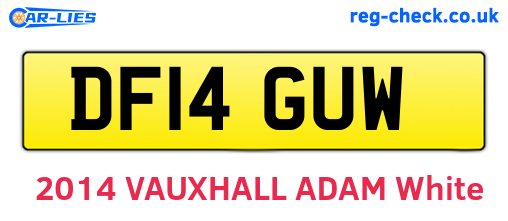 DF14GUW are the vehicle registration plates.