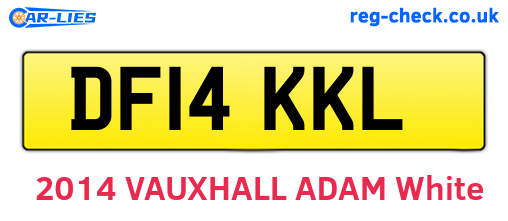 DF14KKL are the vehicle registration plates.