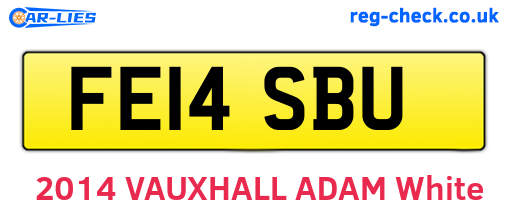 FE14SBU are the vehicle registration plates.