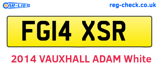 FG14XSR are the vehicle registration plates.