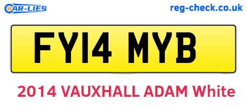 FY14MYB are the vehicle registration plates.