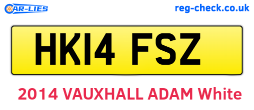 HK14FSZ are the vehicle registration plates.