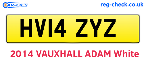 HV14ZYZ are the vehicle registration plates.