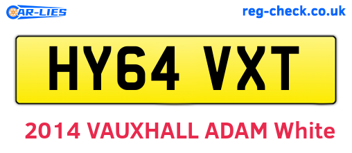 HY64VXT are the vehicle registration plates.